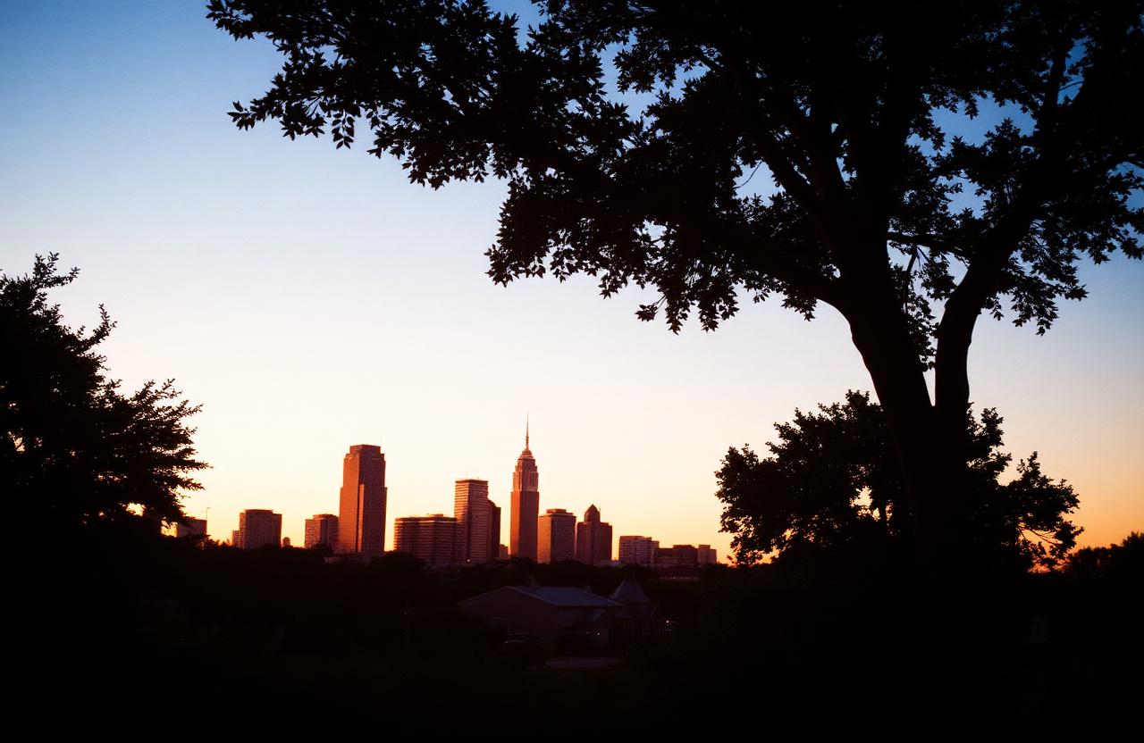 Oklahoma City skyline at golden hour